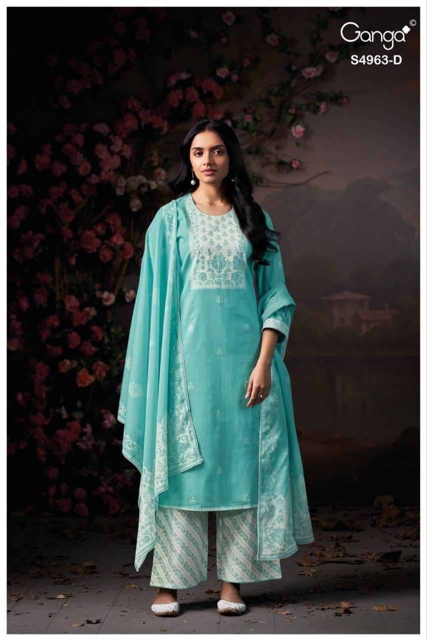 IVANIA 4963 Series By Ganga Fashion Beautiful Festive Suits Stylish Colorful Fancy Casual Wear & Ethnic Wear PREMIUM COTTON Dresses At Wholesale Price